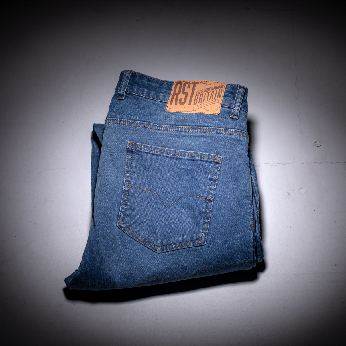 RST Tapered-Fit CE Mens Textile Motorcycle Jeans Level A Mid Blue