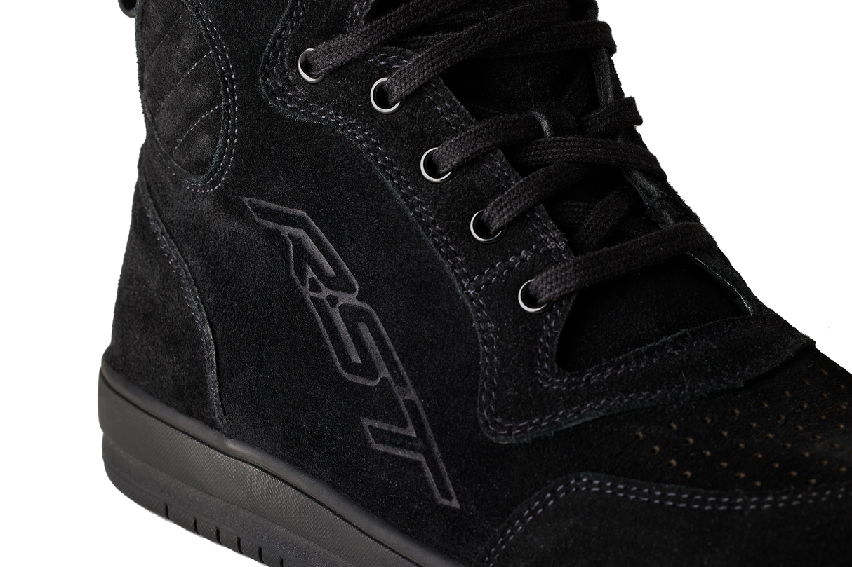 RST HiTop Moto Sneaker Mens CE Motorcycle Boots - Black Suede