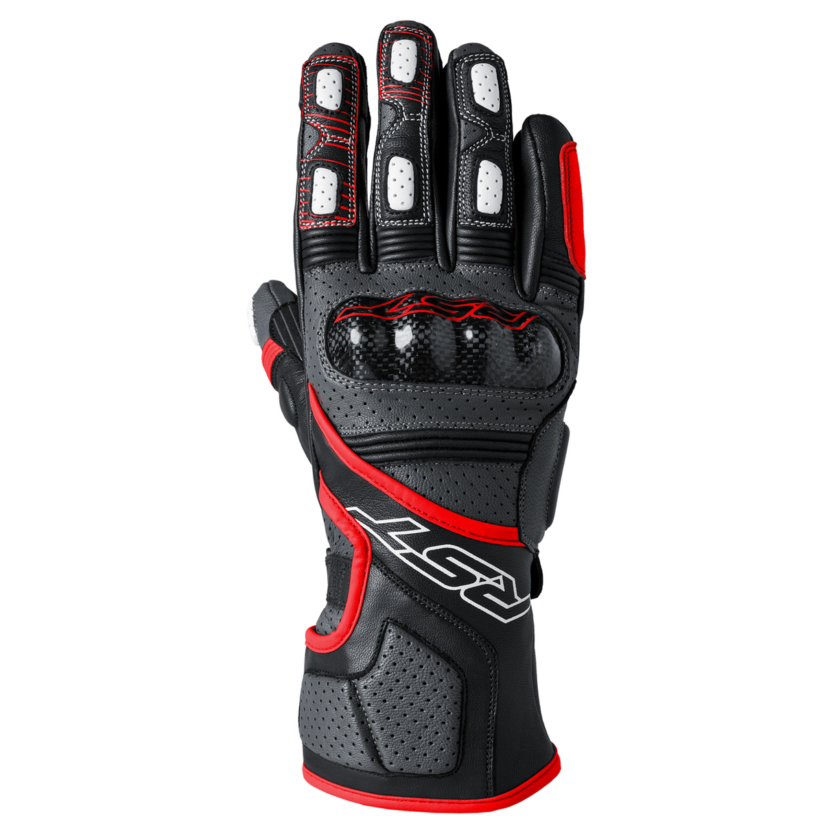 RST Fulcrum CE Mens Motorcycle Glove - Grey Red Black