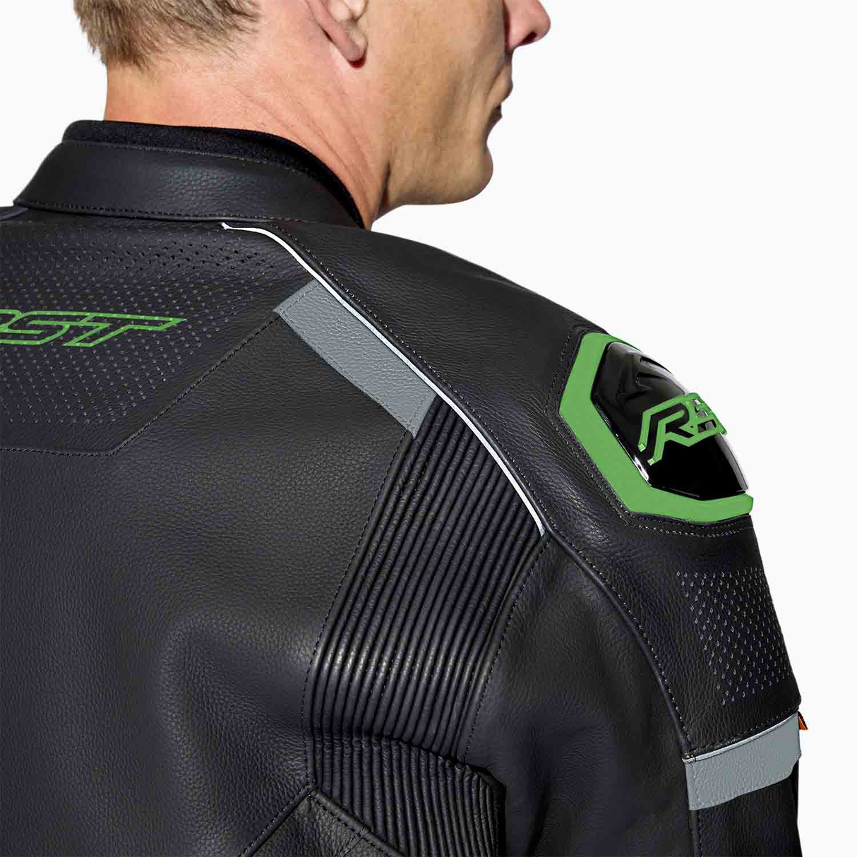 RST S1 D3O Motorcycle Leather Jacket - Green