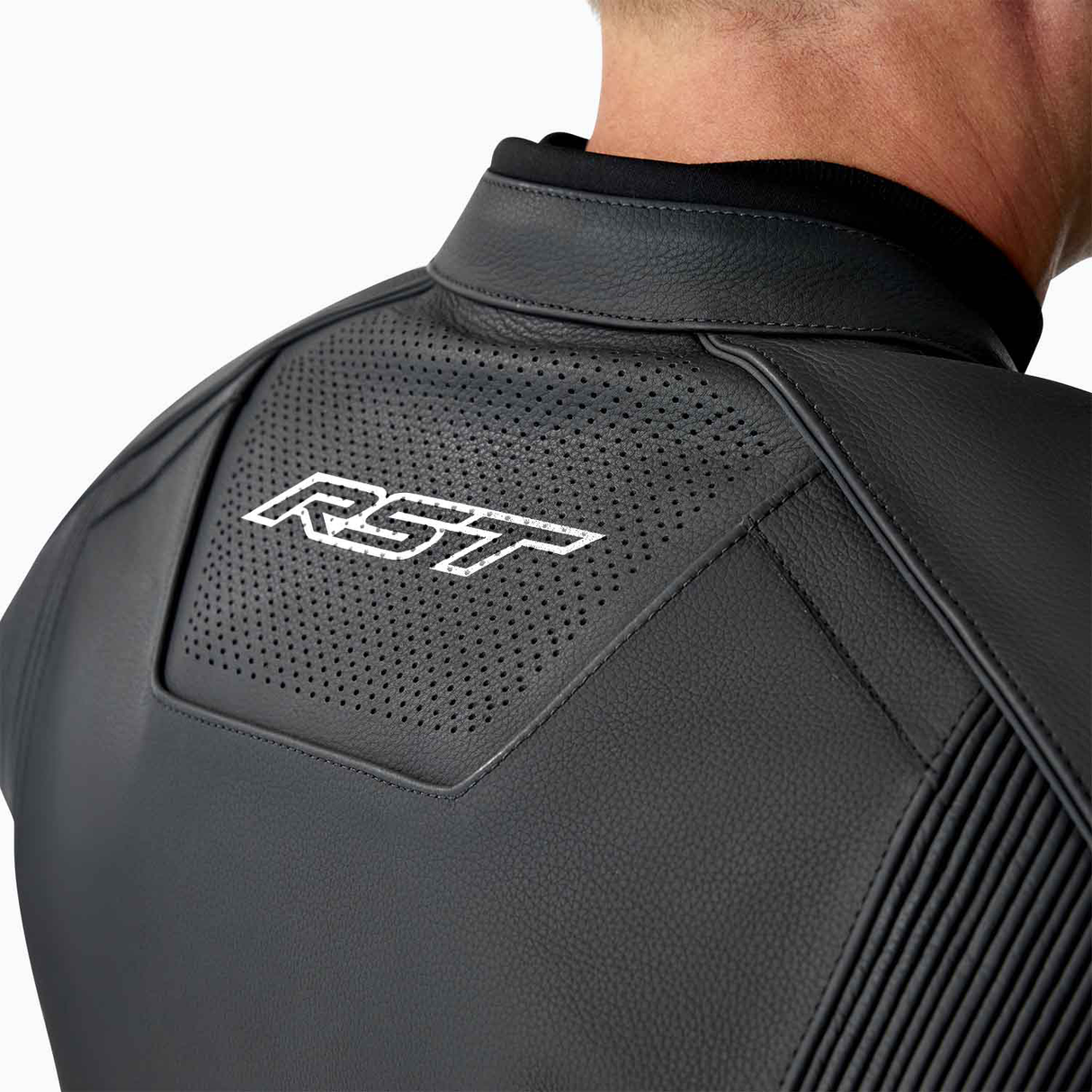 RST S1 D3O Motorcycle Leather Jacket - Black / White