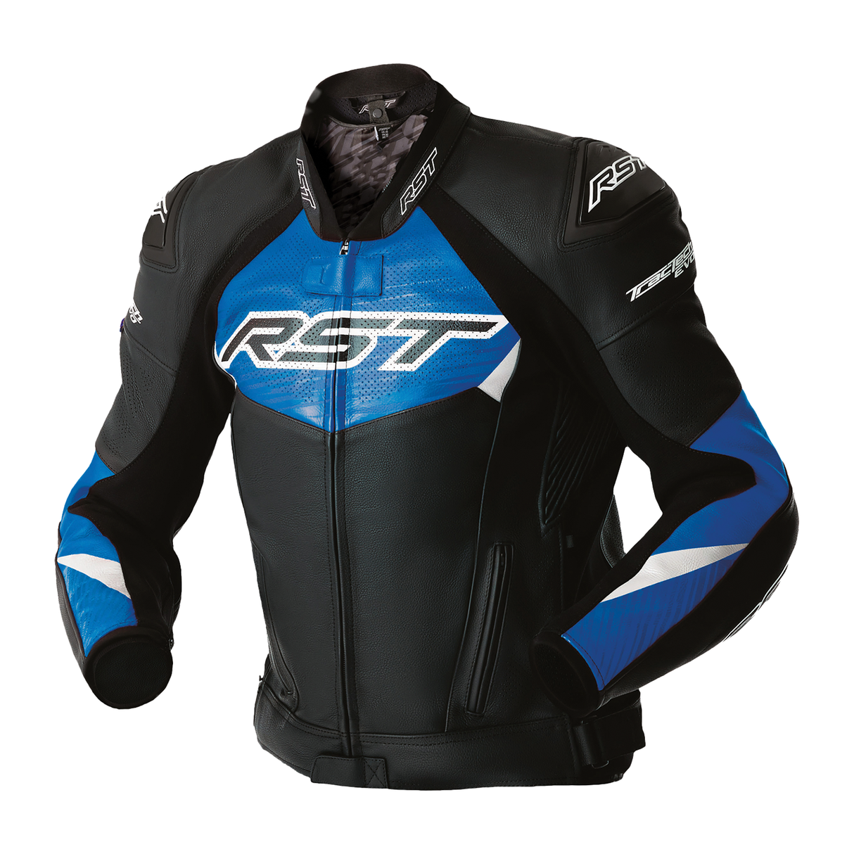 RST Tractech Evo D3O Leather Jacket Black Blue