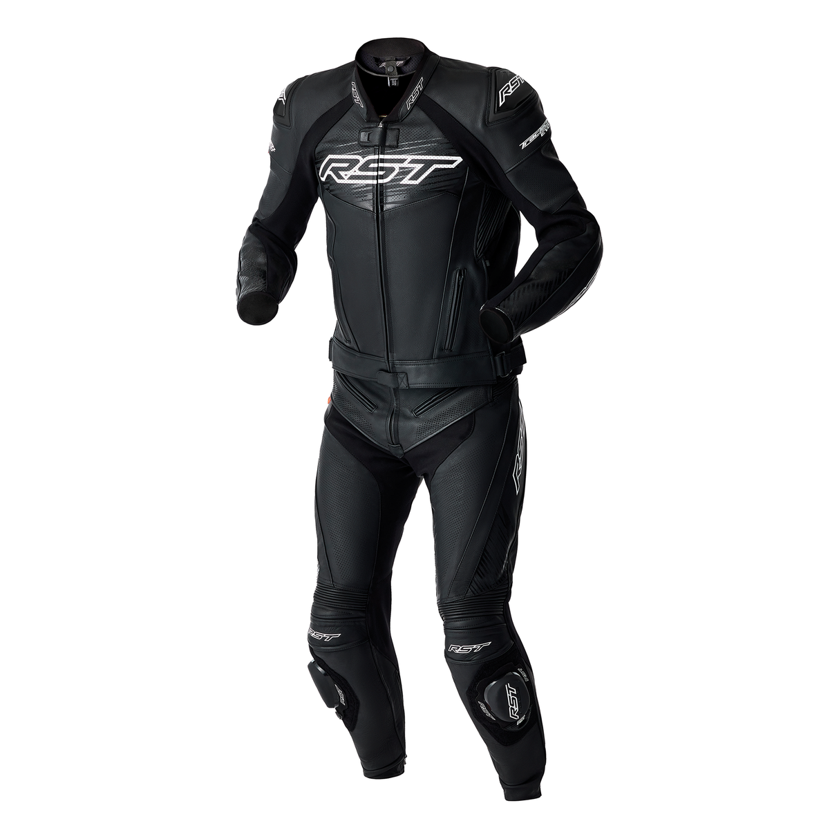 RST Tractech Evo D3O Motorcycle Leather Jacket - Black & White