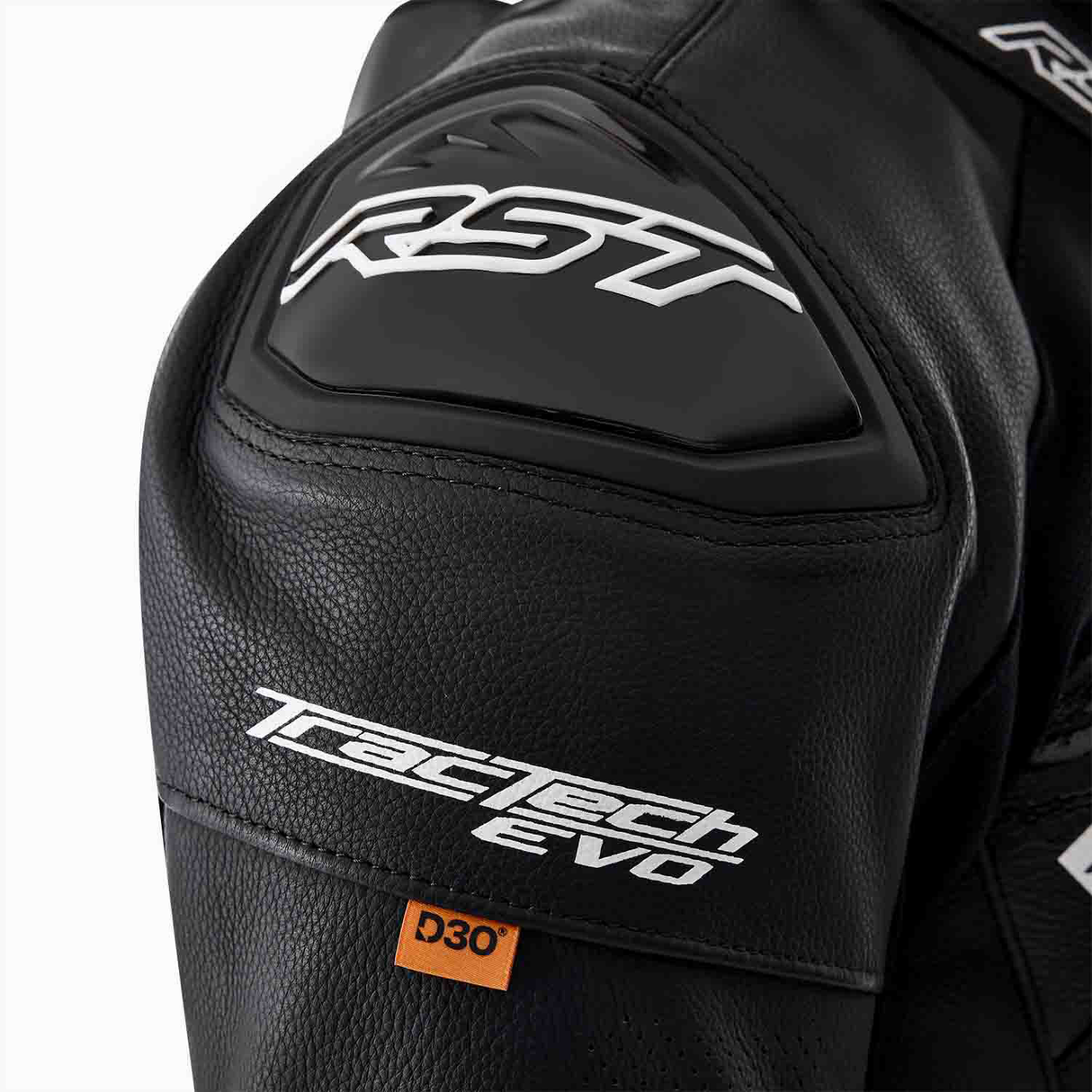 RST Tractech Evo D3O Motorcycle Leather Jacket - Black & White