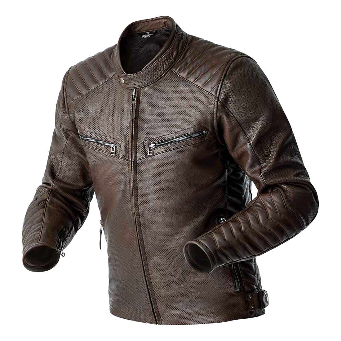 RST Roadster Air D3O Motorcycle Leather Jacket - Brown