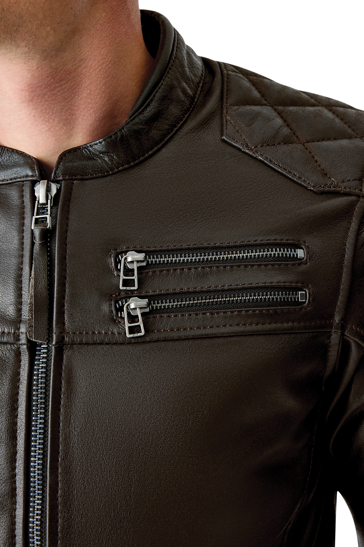 RST Hillberry D3O Motorcycle Leather Jacket - Brown