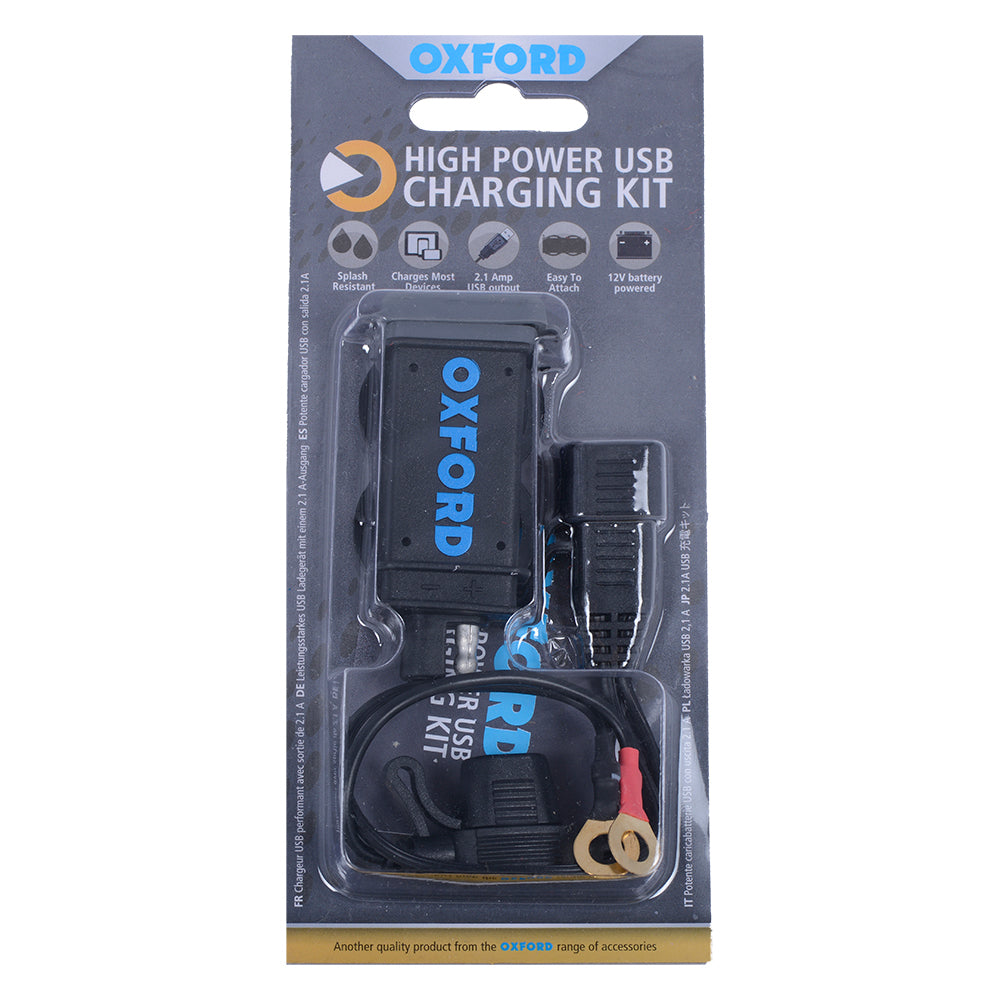 Oxford EL114 USB Charger 2.1Amp Fused Power Motorcycle Motorbike Charging Kit