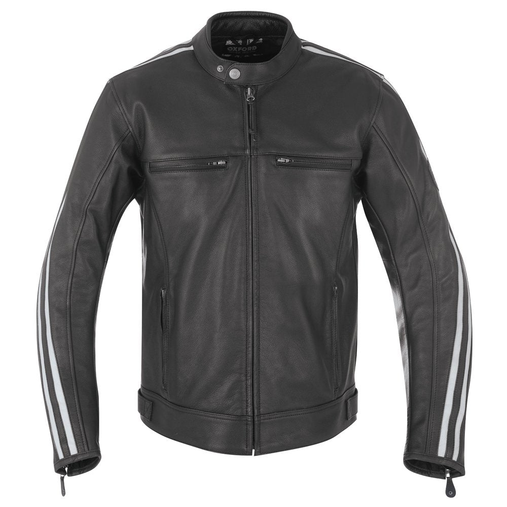 Oxford Bladon Men's Leather Motorcycle Jacket Black