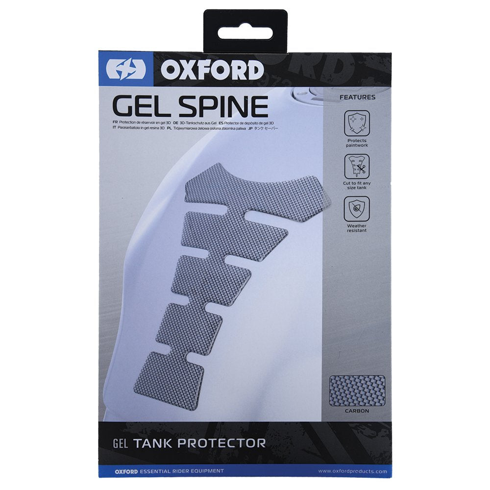 Oxford OX652 Motorcycle Gel Spine Original - Carbon Tank Pad Paint Protector