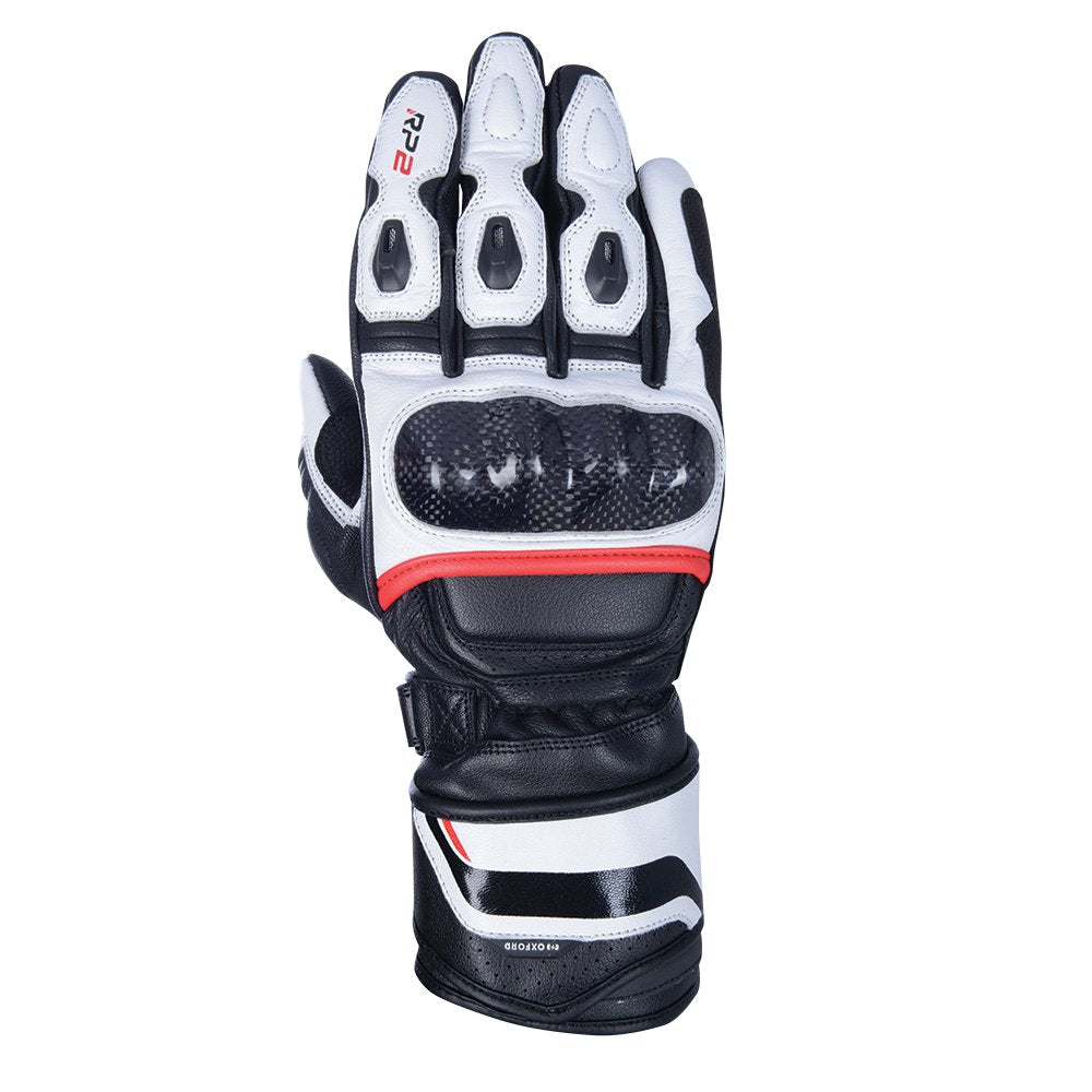 Oxford RP-2 2.0 Sports Motorcycle Gloves Stealth Black White & Red