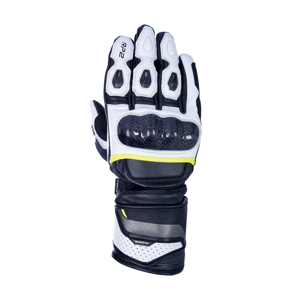 Oxford RP-2 2.0 Sports Motorcycle Gloves Stealth Black White & Fluo