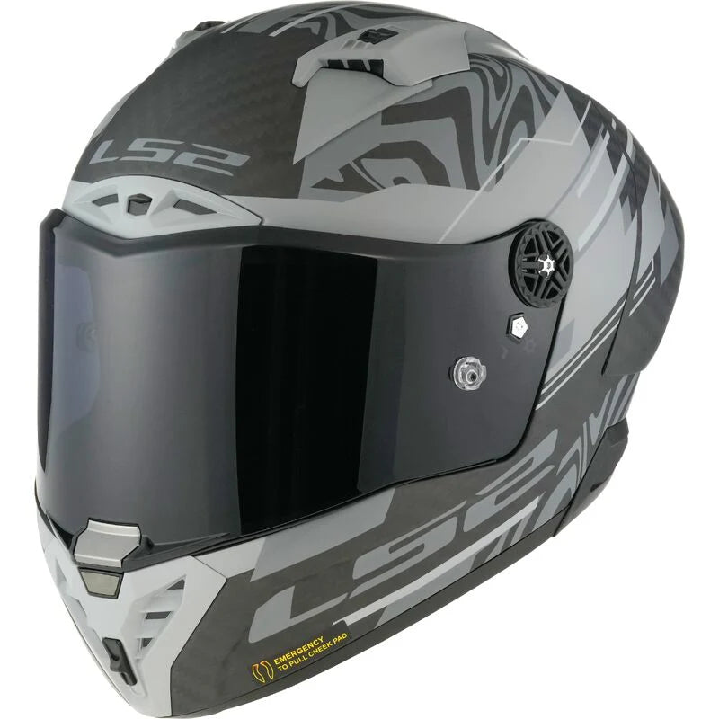 LS2 FF805 Thunder GP Aero Polar Matt Black Carbon Motorcycle Helmet