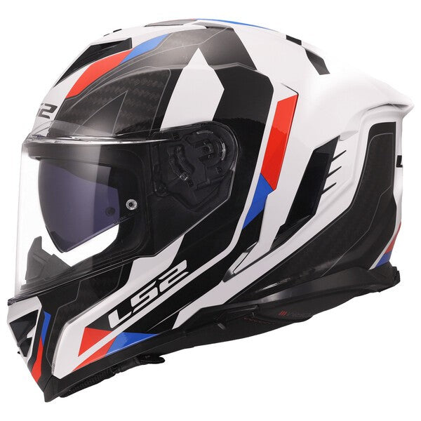 LS2 FF818 Storm III Gloss Sporty White Blue Red Motorcycle Helmet