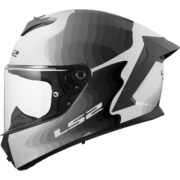 LS2 FF820 Rapid III Gloss Flow White Grey Motorcycle Helmet