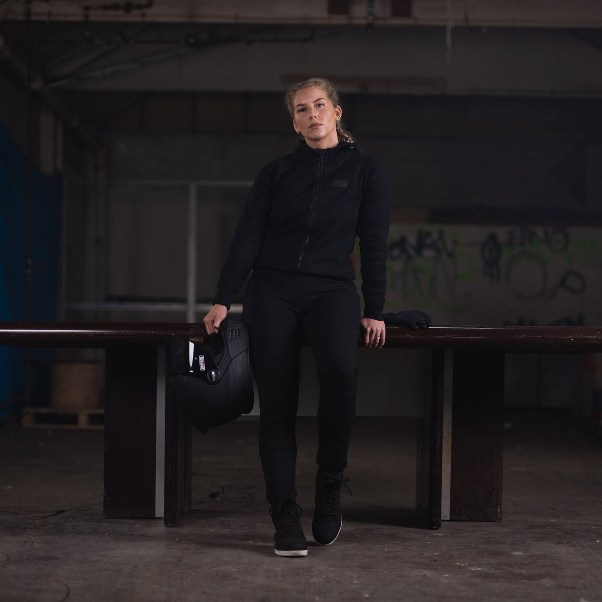 Oxford Armourlite AA Contour Motorcycle Armoured Womens Hoodie Black