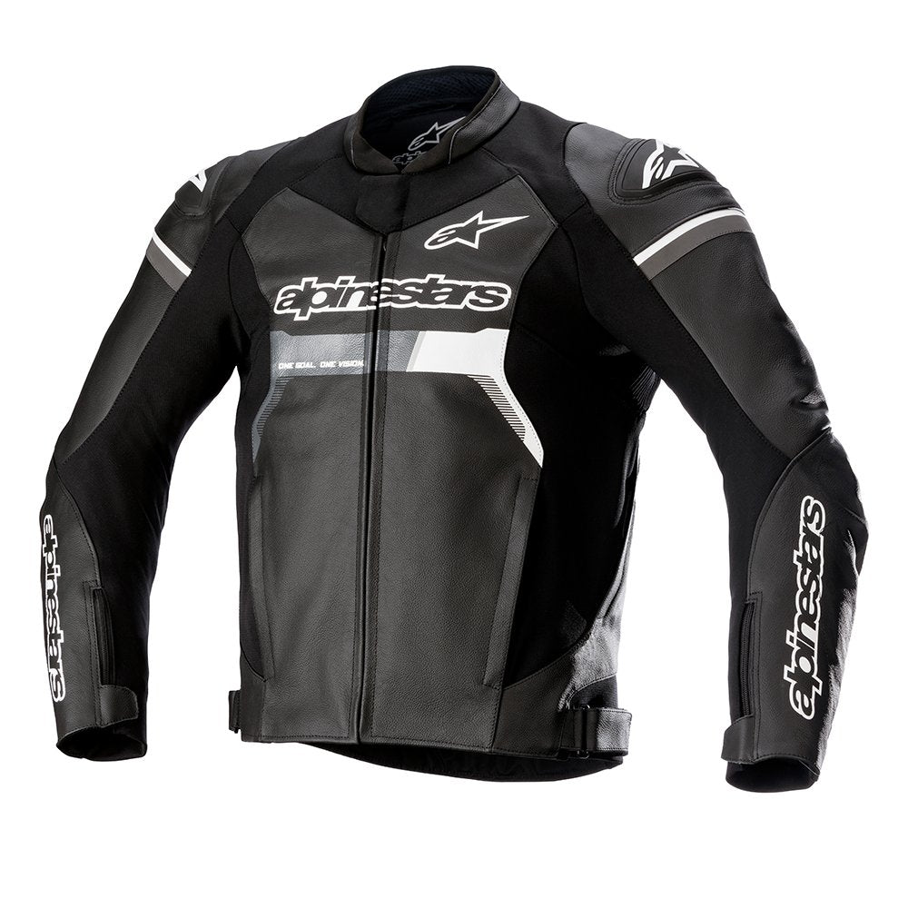 Alpinestars Gp Force Armoured Motorcycle Leather Jacket Black White