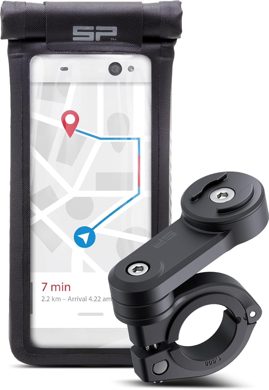 SP Connect Universal Motorcycle Case Handlebar Phone Mount Bundle SPC+