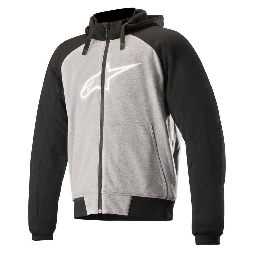 Alpinestars Chrome Sports Motorcycle Armoured Hoodie Black Melange Grey