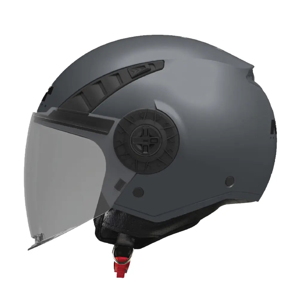 MT Aeris Pure Motorcycle Open Face Helmet Matt Grey