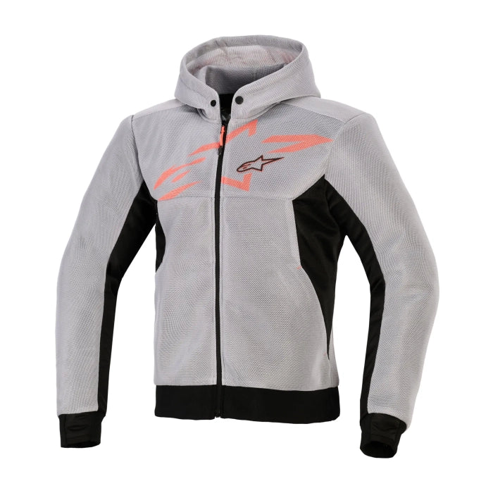 Alpinestars Chrome Superairflow Men’s Motorcycle Armoured Hoodie Grey Red