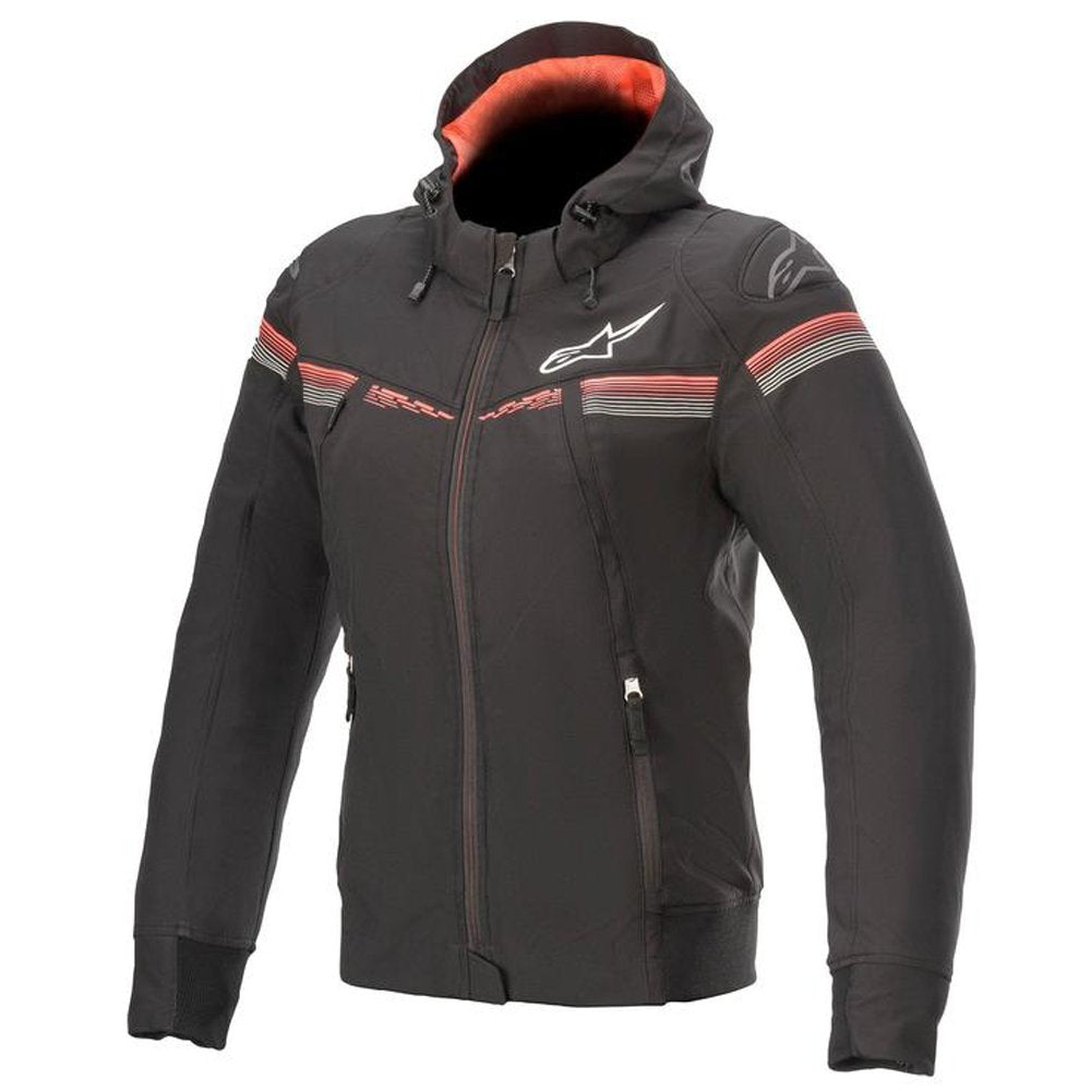 Alpinestars Stella Sektor v2 Tech Armoured Hoodie Ladies Jacket Black Bright Red