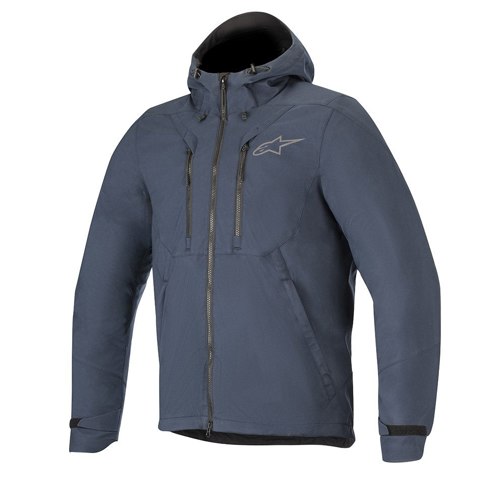 Alpinestars Domino Tech Armoured Hoodie Textile Jacket Blue Navy