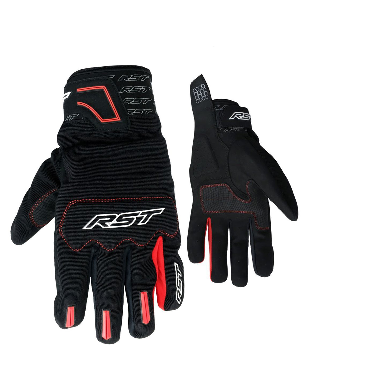RST Rider CE Mens Motorcycle Gloves Black Red