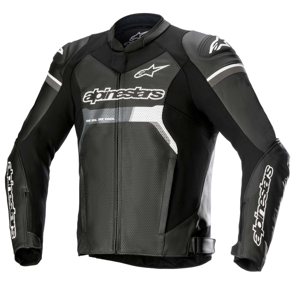 Alpinestars Gp Force Armoured Motorcycle Leather Jacket Airflow Black