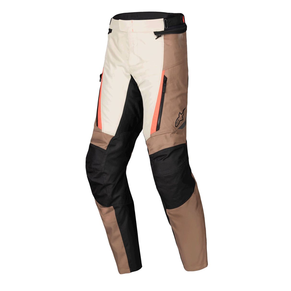 Alpinestars ST-1 Waterproof Armoured Motorcycle Trousers Khaki Black Red Fluo