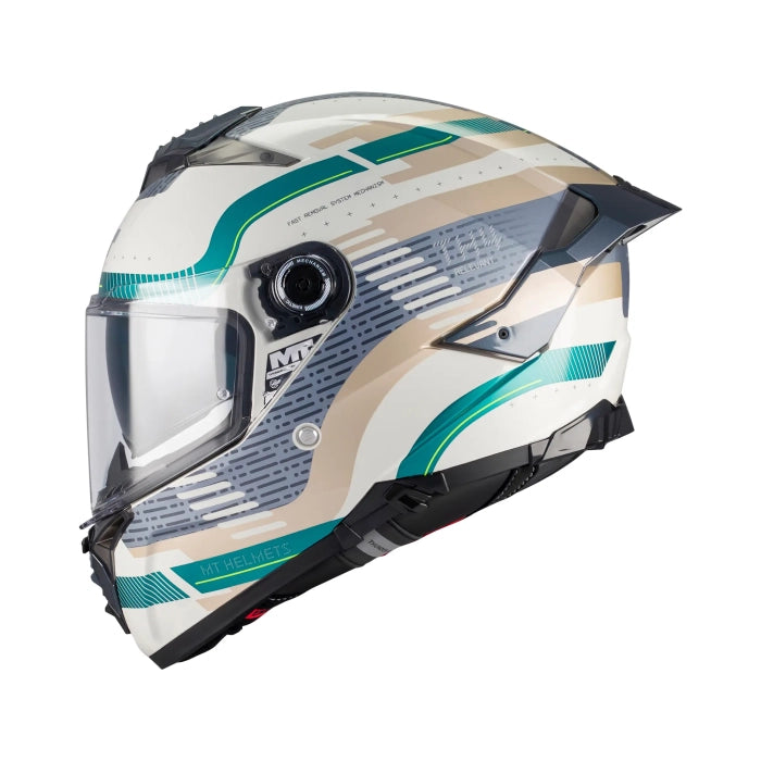 MT Thunder 4 R Relevant Motorcycle Full Face Helmet Gloss Grey Green