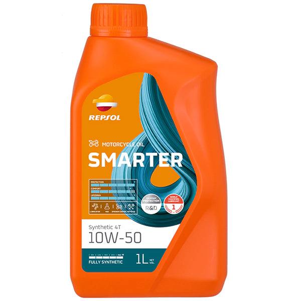 REPSOL Smarter Fully Synthetic 4T 10W-50 Motorcycle Lubricant Oil 1L