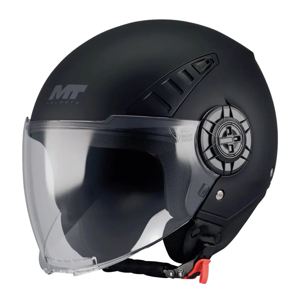 MT Aeris Pure Motorcycle Open Face Helmet Matt Black