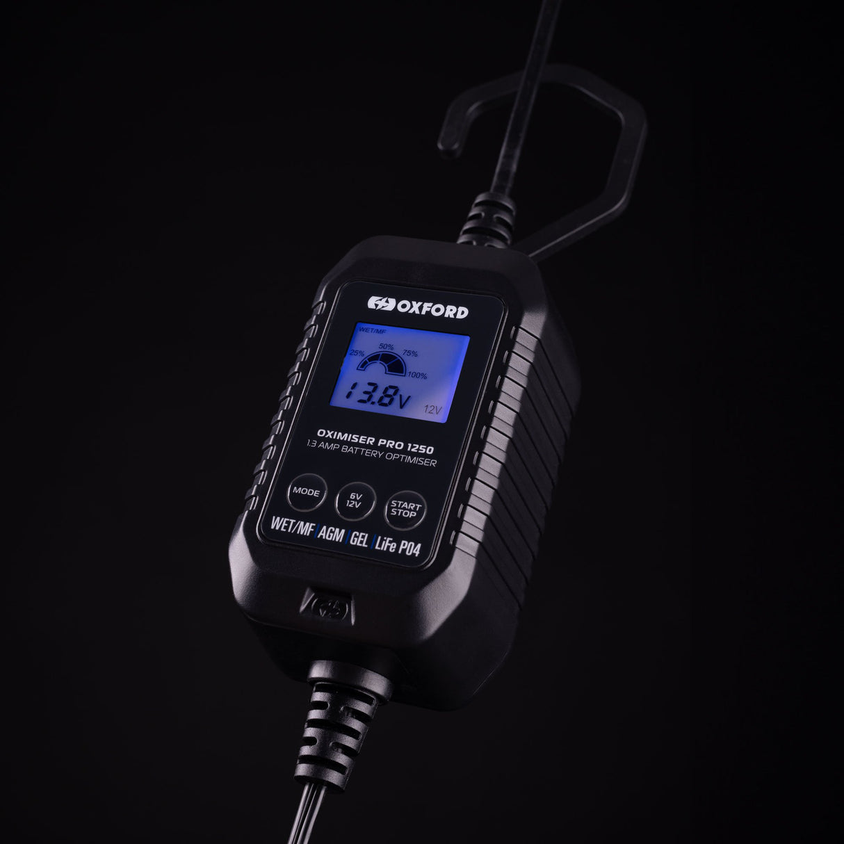 Oxford EL202 Oximiser Pro 1250 Motorcycle Car Battery Charger Optimiser Kit UK Model 1.3A 12V