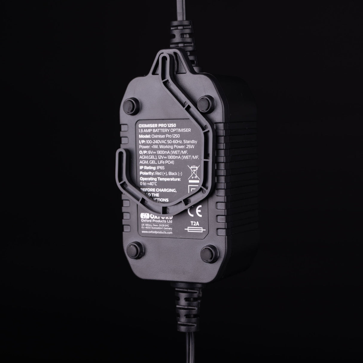 Oxford EL202 Oximiser Pro 1250 Motorcycle Car Battery Charger Optimiser Kit UK Model 1.3A 12V