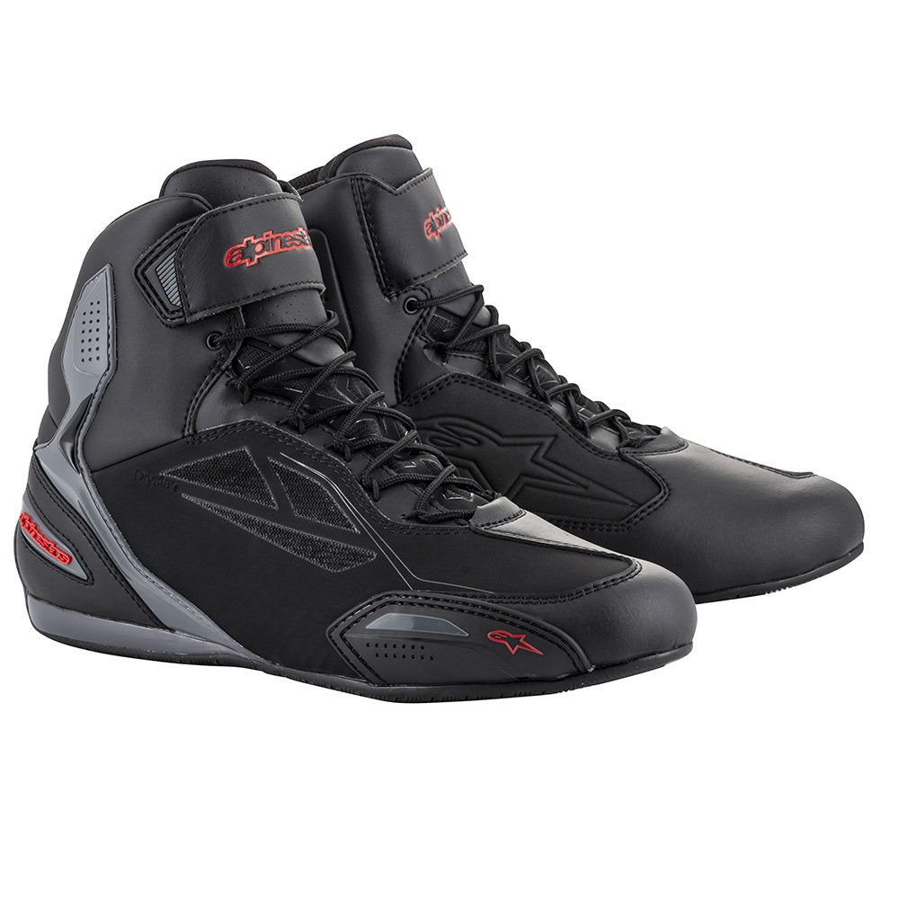 Alpinestars Faster 3 Drystar Shoes Black Grey & Red Mens Motorcycle Boots