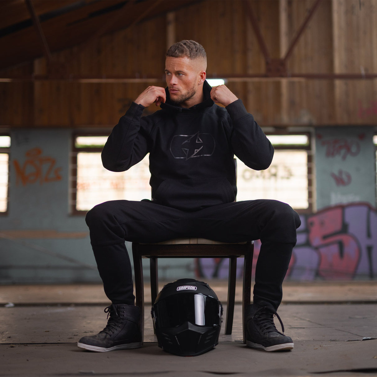 Oxford Armourlite AA Pullon Motorcycle Armoured Mens Hoodie Black