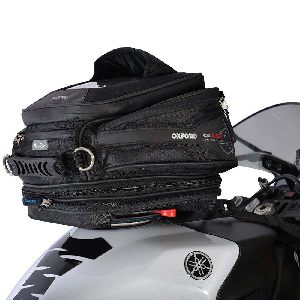 Oxford OL216 Luggage Q15R Quick Release Motorcycle Motorbike Tank Bag 15L Black