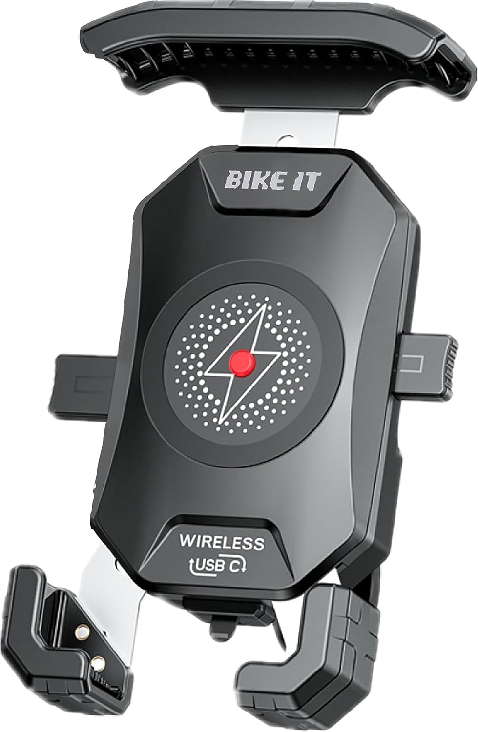 Bike It Motorcycle Phone Holder Fast Wireless Charger USB-C Mount for 4"-7" Phones