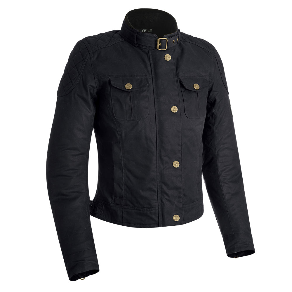 Oxford Holwell 1.0 Ladies Wax Motorcycle Jacket Black