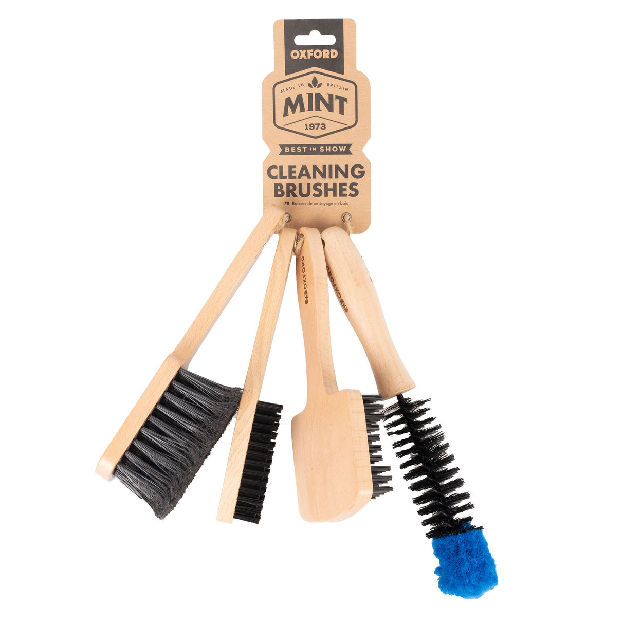 Oxford Mint OX238 Sustainable Wood Motorcycle Motorbike Workshop Cleaning Brushes