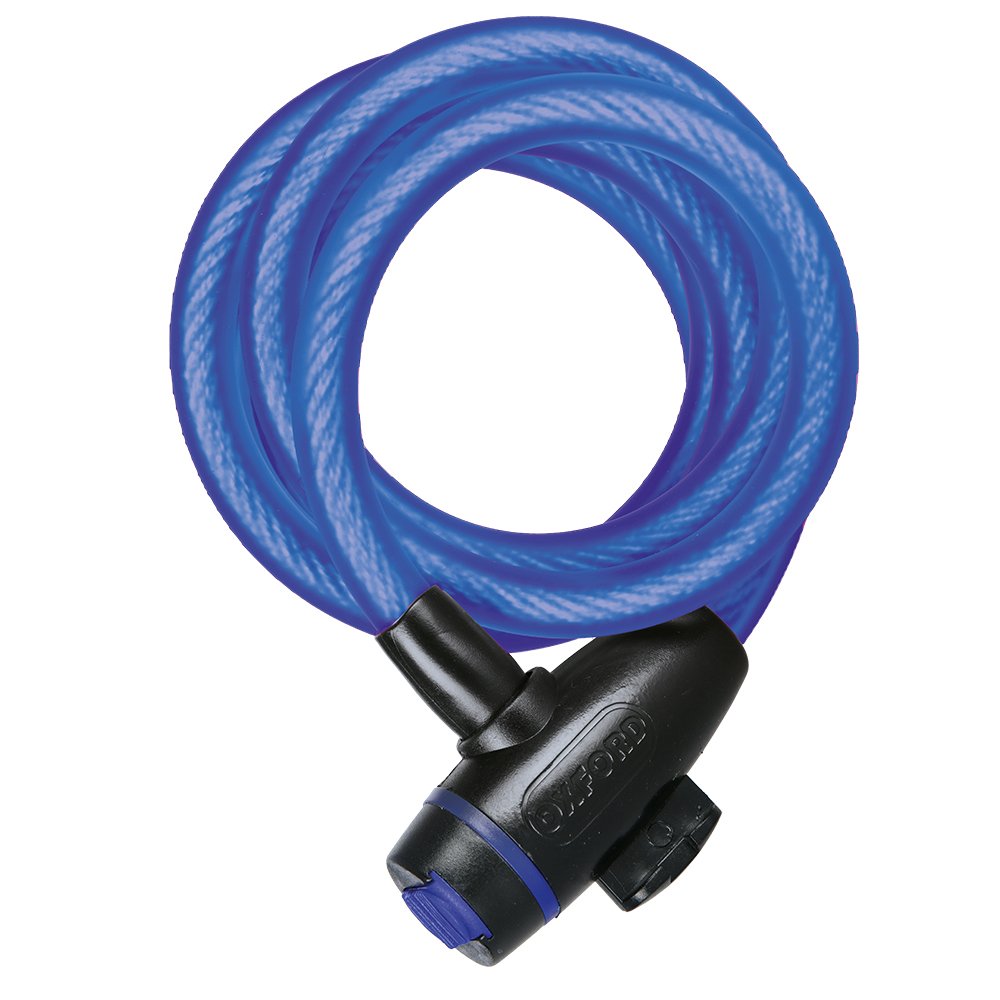 Oxford OF245 Motorcycle Bicycle Cable Lock Security Locks 12mm x 1.8M Blue
