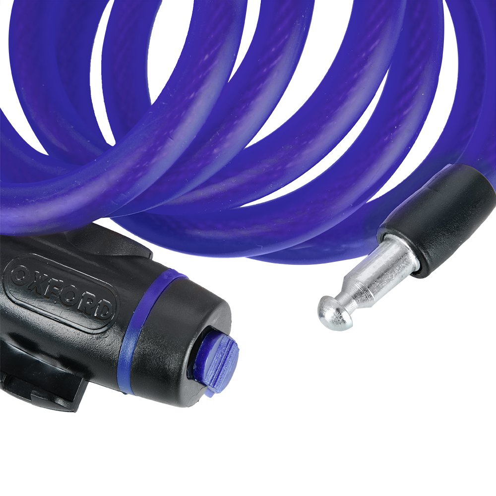 Oxford OF245 Motorcycle Bicycle Cable Lock Security Locks 12mm x 1.8M Blue