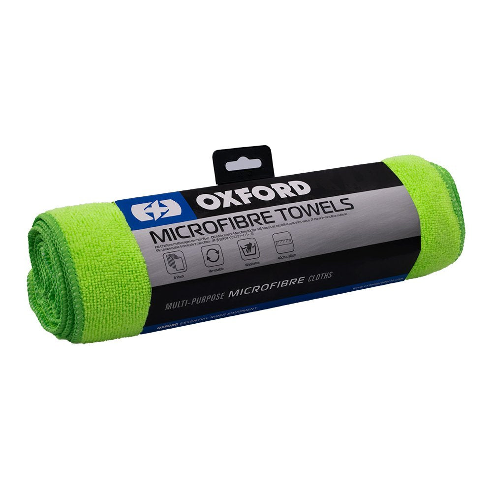 Oxford OX253 Microfibre Towels Motorcycle Detailing Cleaning Cloth Pack of 6