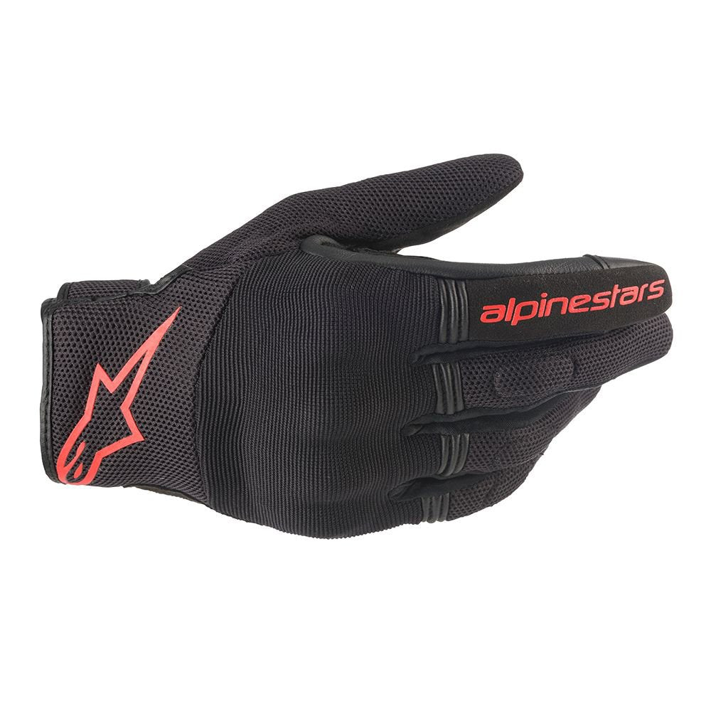 Alpinestars Copper Motorcycle Gloves Black Red Fluo