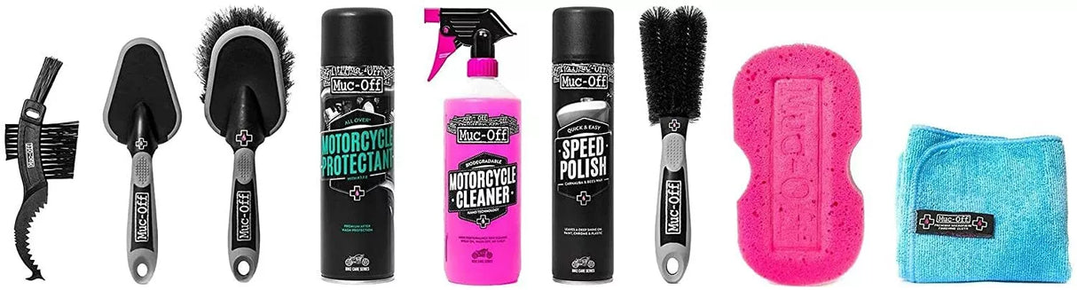 Muc-Off 285 Ultimate Motorcycle Cleaning Care Kit Clean Protect Polish Lube