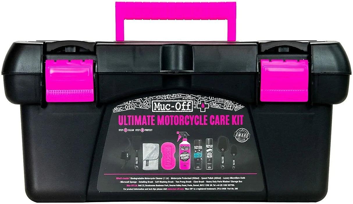 Muc-Off 285 Ultimate Motorcycle Cleaning Care Kit Clean Protect Polish Lube