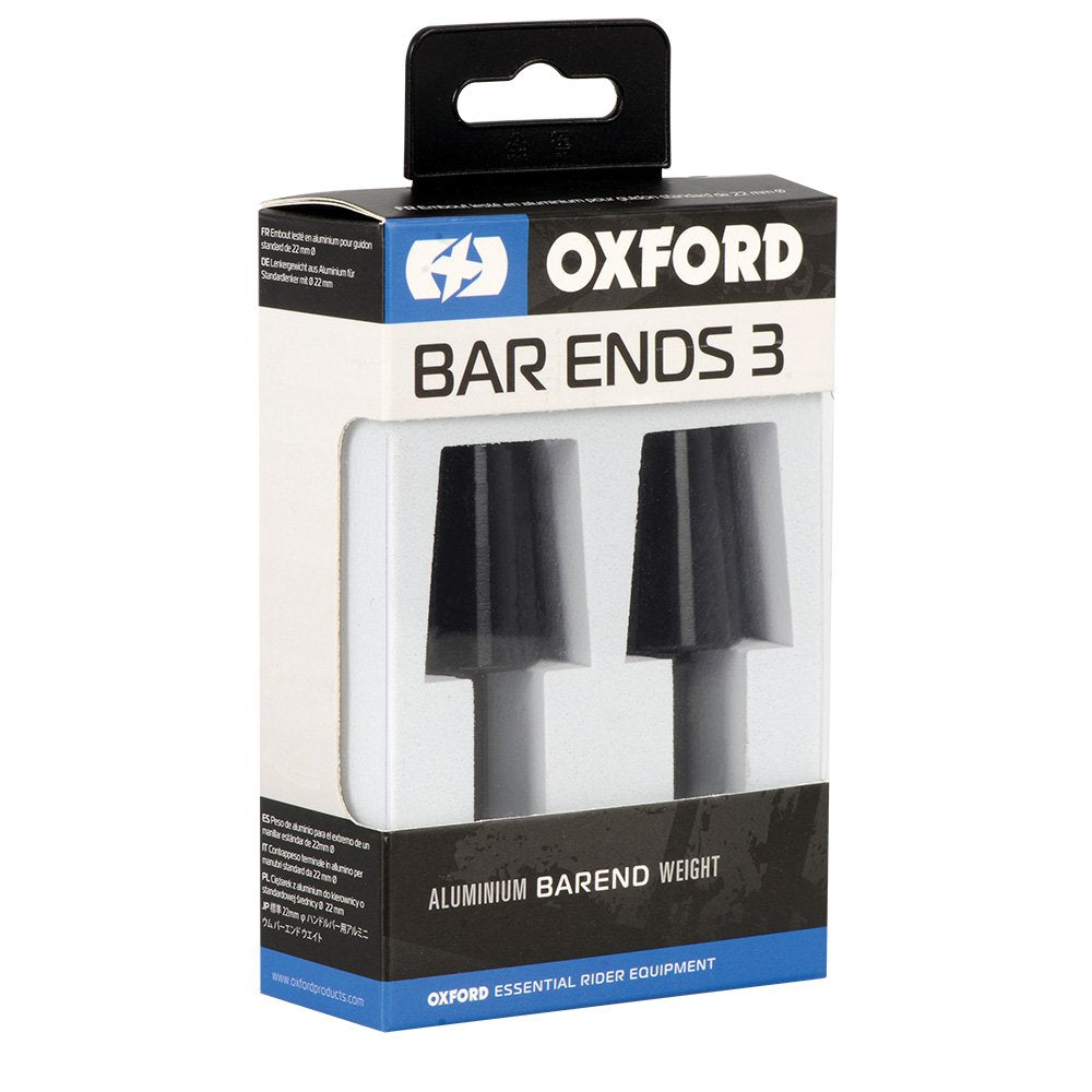 Oxford OX599 Motorcycle Aluminium BarEnds 3 - Black Universal