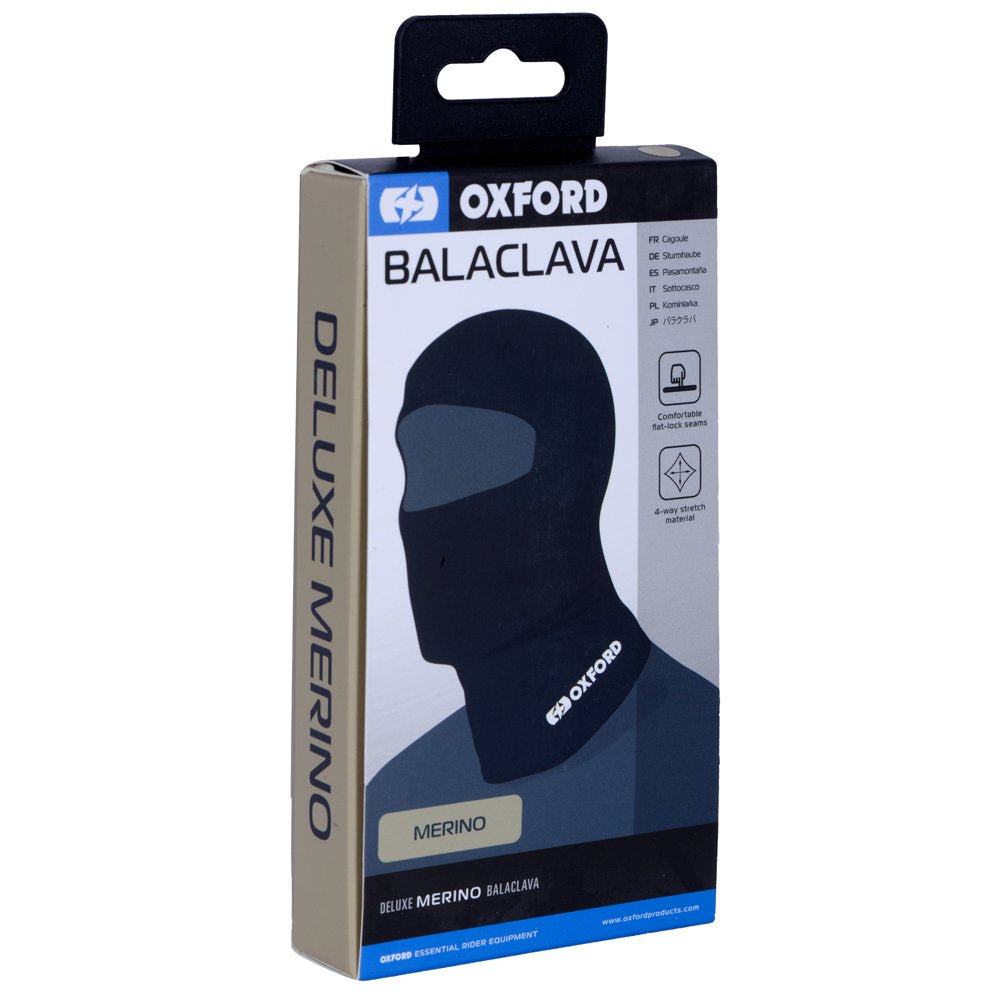 Oxford Deluxe Motorcycle Balaclava Merino Black