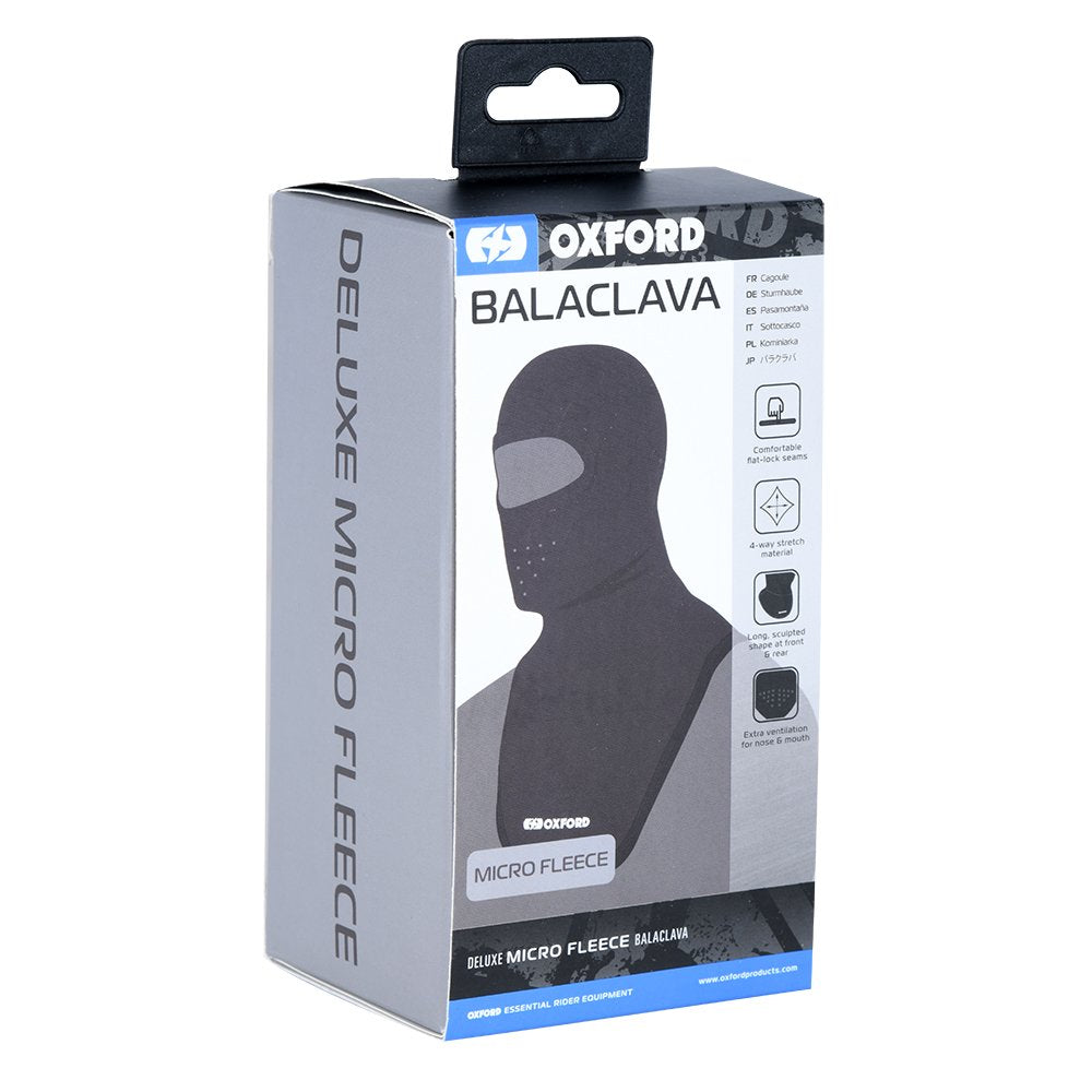 Oxford Deluxe Motorcycle Balaclava Micro Fleece Black