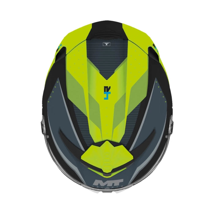 MT Thunder 4 R Wind Tunnel Motorcycle Full Face Helmet Matt Black Fluo